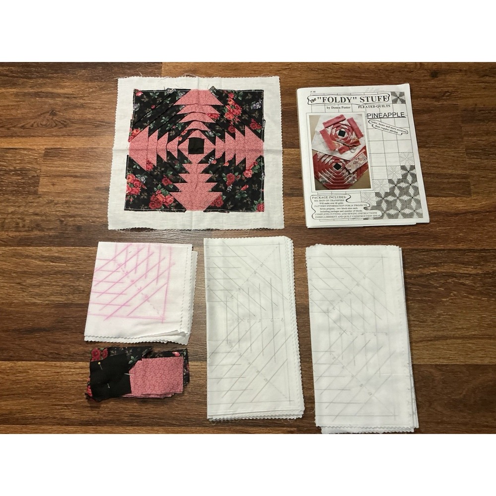The Foldy Stuff PINEAPPLE P-46 Pleated Quilt Pattern Kit Donna Poster